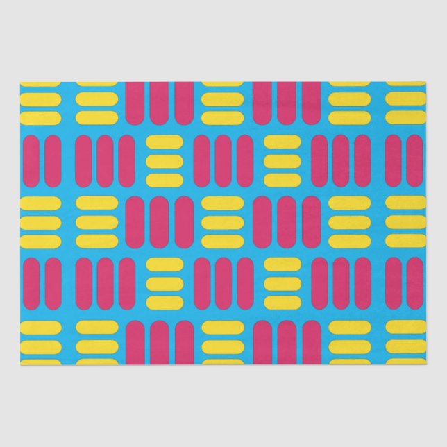 Papel De Seda Estrias Cor-de-Rosa Amarelo (Frente )