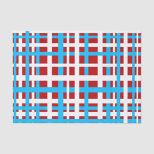 Papel De Seda Estrias de entrelaçamento Vermelho Branco Azul Cla