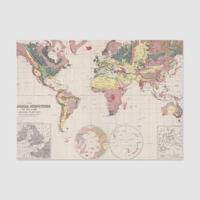 Papel De Seda Estrutura Geological do globo (Frente )