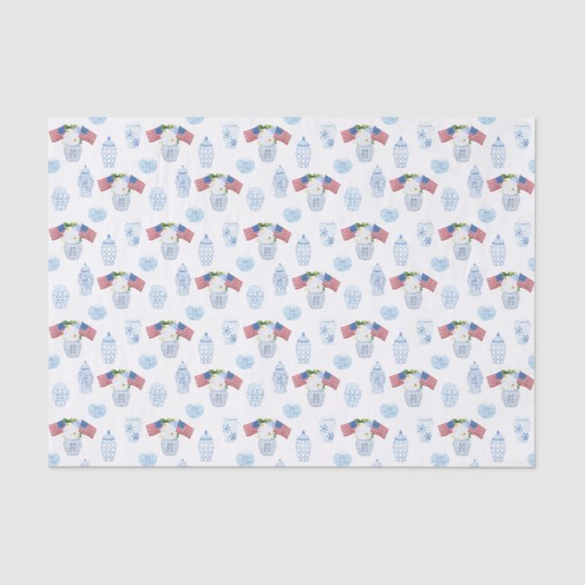 Papel De Seda Eterno 4 de julho Ginger Jar (Frente )