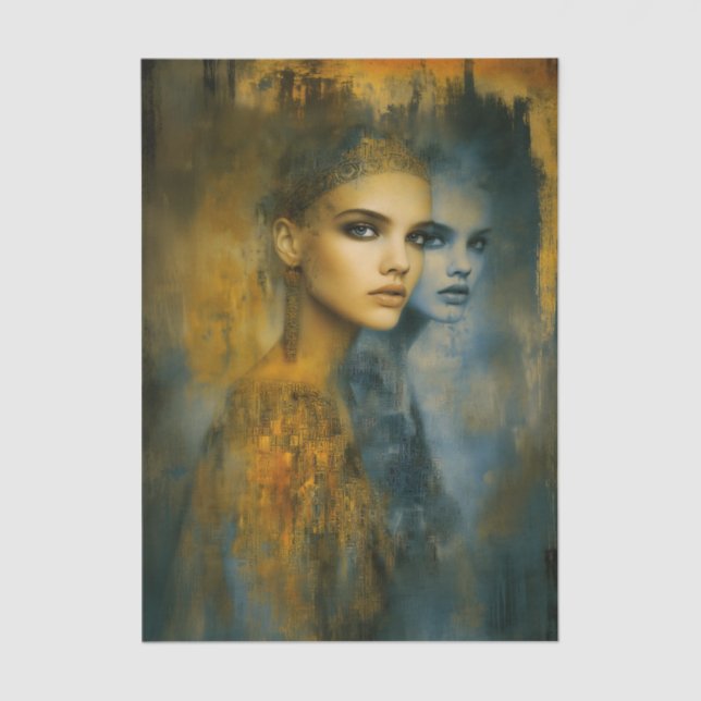 Papel De Seda Ethereal Feminine Mystical Duality EW2R Decoupage (Frente )