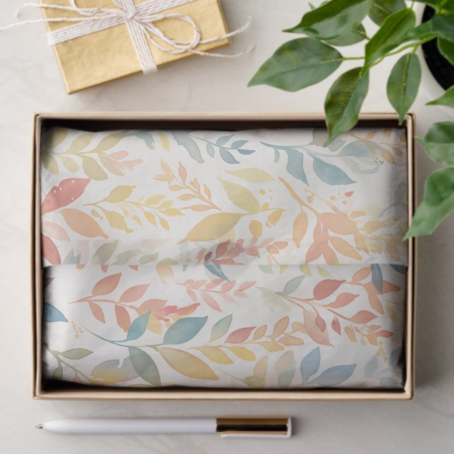 Papel De Seda Ethereal Foliage Watercolor Botanical (Criador carregado)