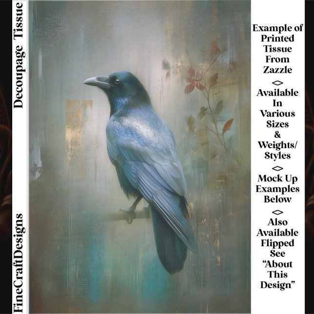 Papel De Seda Ethereal Raven, Textured Background EQ8L Decoupage (Criador carregado)