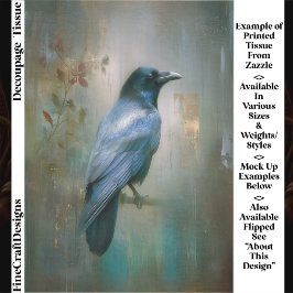 Papel De Seda Ethereal Raven, Textured Background EQ8R Decoupage