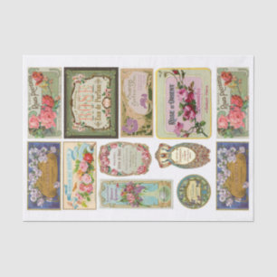 Papel De Seda Etiquetas de Perfume Vitorianas Genuínas (não AI)