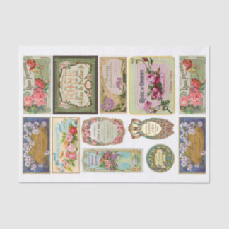 Papel De Seda Etiquetas de Perfume Vitorianas Genuínas (não AI)