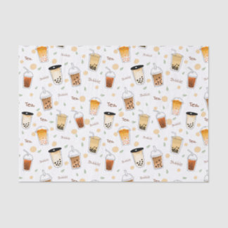 Papel De Seda Eu adoro chá de bolhas branco