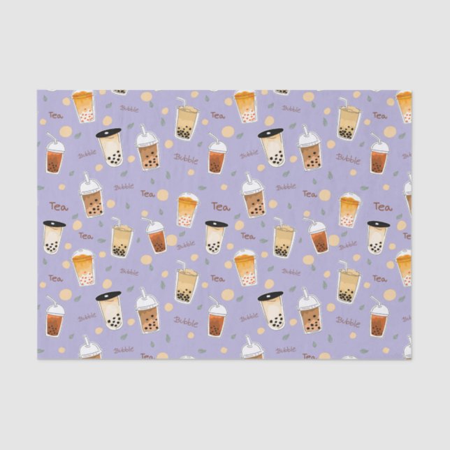 Papel De Seda Eu adoro chá de bolhas roxo (Frente )