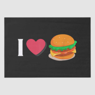 Papel De Seda Eu Amo Burger Cheeseburger Unsaudável Comendo