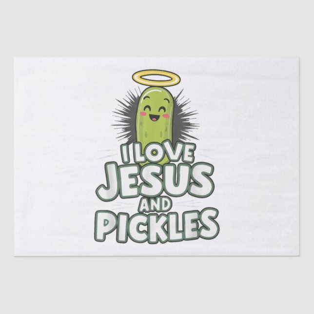 Papel De Seda Eu Amo Jesus E Picles (Frente )