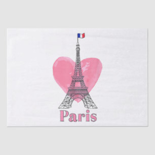 Papel De Seda Eu Amo Paris Eiffel Tower France Presente
