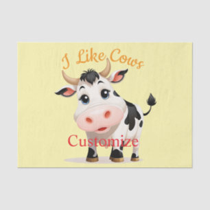 Papel De Seda Eu Gosto De Vacas Arte Trovão_Cove