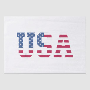 Papel De Seda EUA Bandeira Americana Patriótica White Blue Stars