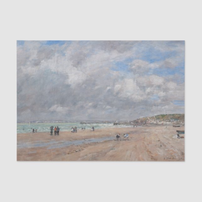 Papel De Seda Eugene Boudin - A praia em Deauville (Frente )