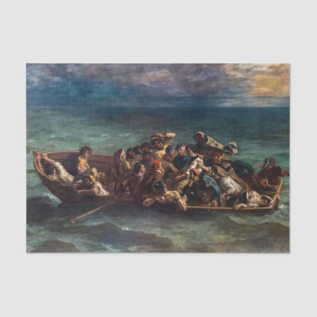 Papel De Seda Eugene Delacroix - O naufrágio de Don Juan (Frente )