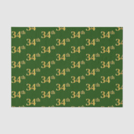 Papel De Seda Evento 34º (34º) verde, Dourado Faux