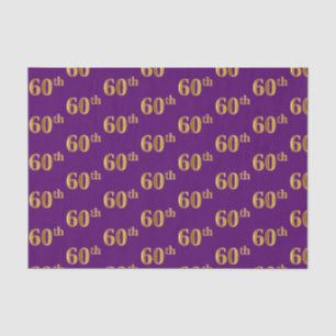 Papel De Seda Evento 60º (Sessenta), Dourado, Roxo