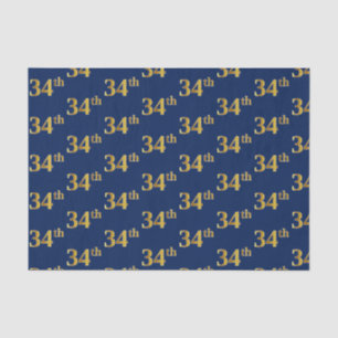 Papel De Seda Evento Azul, Faux Dourado 34º (Trinta e Quarto)