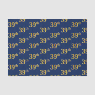 Papel De Seda Evento Azul, Faux Dourado 39º (39º)