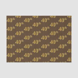 Papel De Seda Evento Brown, Faux Dourado 40º (quadragésimo)