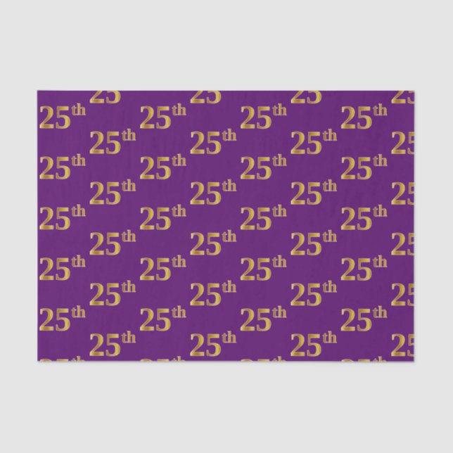 Papel De Seda Evento de 25 Dourado (25/5), roxo, Faux (Frente )