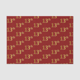 Papel De Seda Evento Dourado 13 (13.º) vermelho