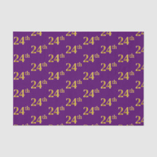 Papel De Seda Evento Dourado 24º (24º) Roxo, Faux