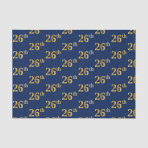 Papel De Seda Evento Dourado 26º (26º) azul, Faux