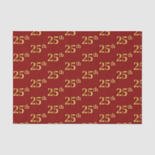 Papel De Seda Evento Dourado de 25 (25/5) Vermelho