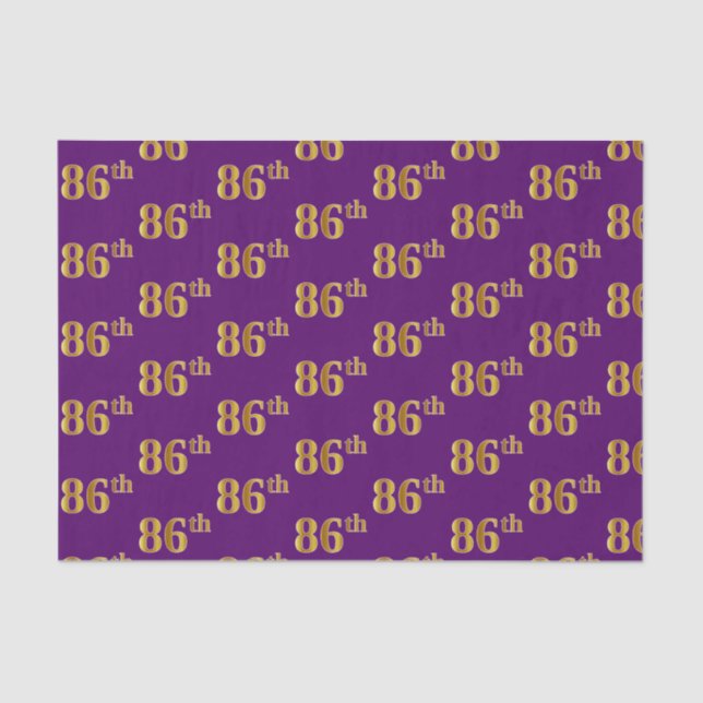 Papel De Seda Evento Roxo, Faux Dourado 86º (oitenta e seis) (Frente )