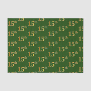 Papel De Seda Evento Verde, Faux Dourado 15 (Quinze)