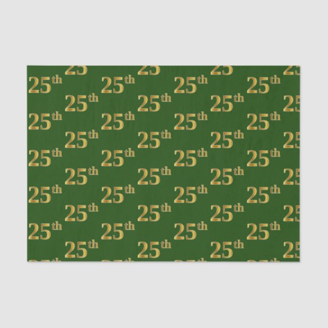 Papel De Seda Evento Verde, Faux Dourado 25 (Vinte e Cinco) (Frente )