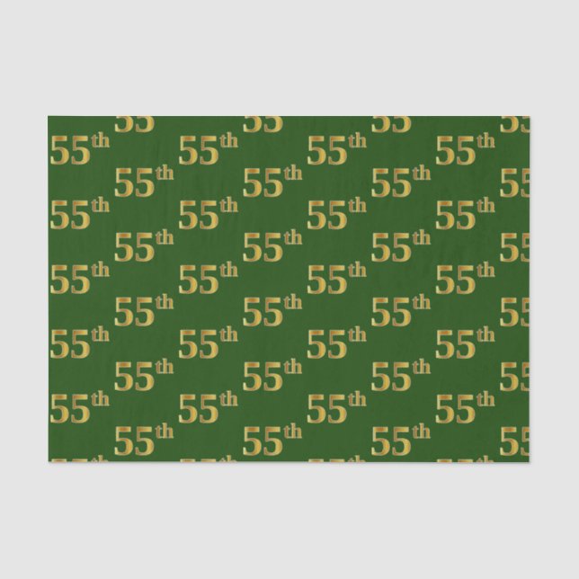 Papel De Seda Evento Verde, Faux Dourado 55º (55º) (Frente )