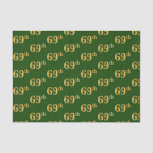 Papel De Seda Evento Verde, Faux Dourado 69º (Sessenta e nono)