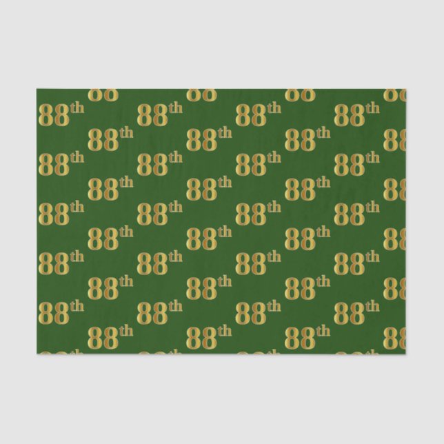 Papel De Seda Evento Verde, Faux Dourado 88º (oitenta e oitava) (Frente )