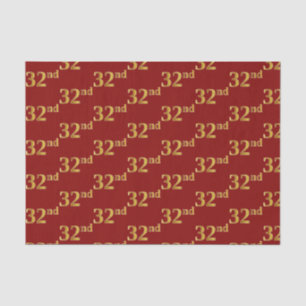 Papel De Seda Evento vermelho, Faux Dourado 32º (32º)