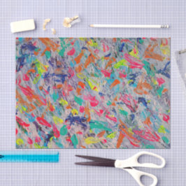 Papel De Seda Expressão Colorida em Tinta Acrílica
