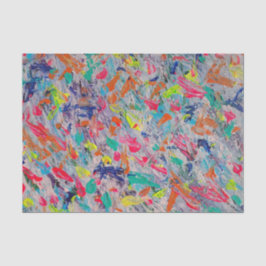 Papel De Seda Expressão Colorida na Tinta Acrílica