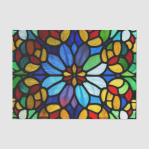 Papel De Seda Exquisite Elegância de Vidro Estido Floral