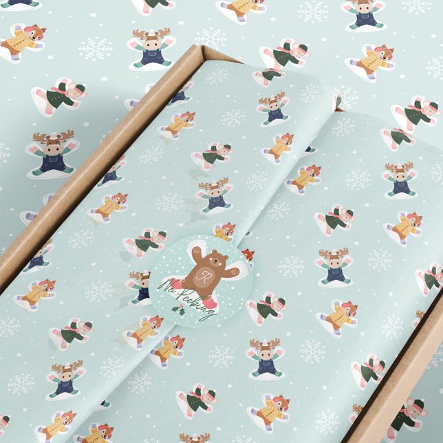 Papel De Seda Fa La La Snow Angel Woodland (Fa La La Snow Angel Woodland Animals Fun Winter Tissue Paper)