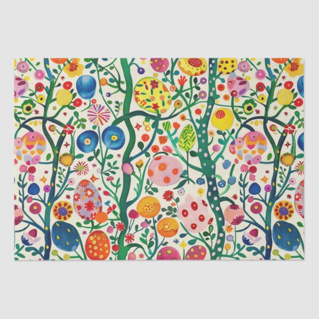 Papel De Seda Fábrica de Ovos de Páscoa Floral (Frente )