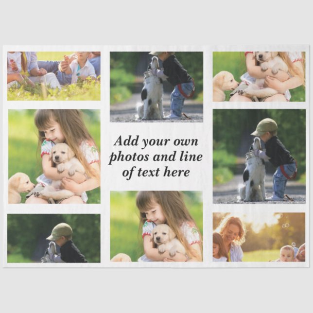 Papel De Seda Faça sua própria colagem de fotos e texto (Frente )