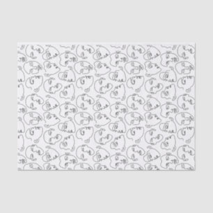 Papel De Seda Faces de Linha