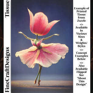 Papel De Seda Fada Bailarina Flor de Tulipa Rosa DJ7LF Decoupage