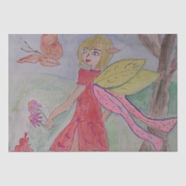 Papel De Seda Fada-Borboleta (Frente )