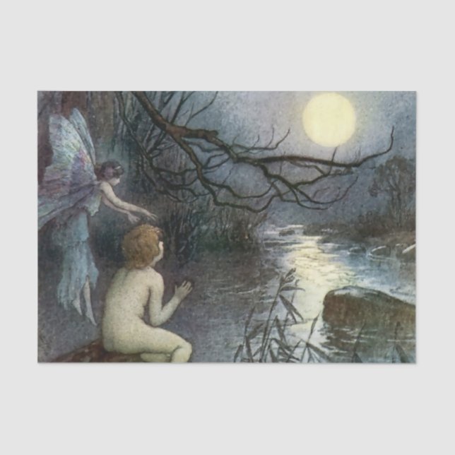 Papel De Seda ”Fada da Lua” por Warwick Goble (Frente )