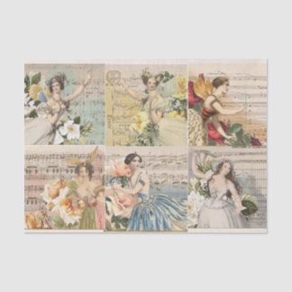 Papel De Seda Fada Dancer Collsheet Music Decoupage Tecido