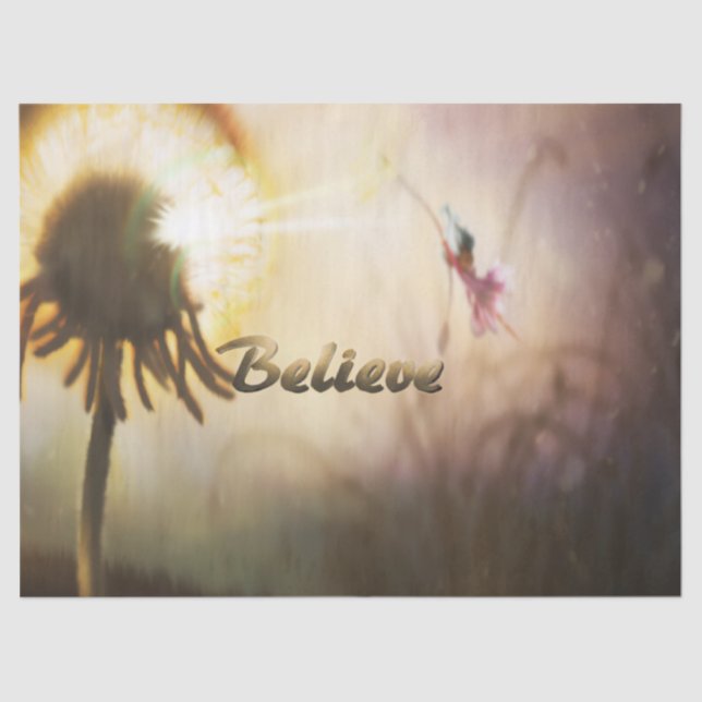 Papel De Seda Fada Dandelion acredita (Frente )