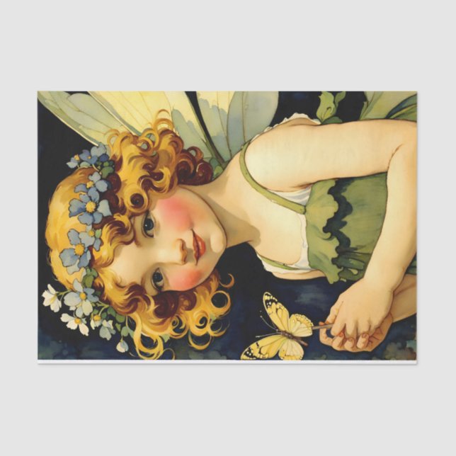 Papel De Seda Fada Decoupage Linda Magia Floral (Frente )