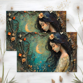 PAPEL DE SEDA FADA DO BOSQUE DA MEIA-NOITE DECOUPAGEM